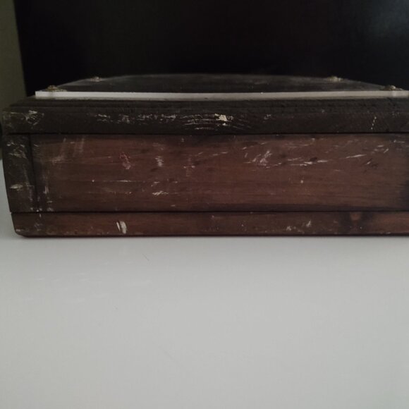 PRIMITIVE PINEWOOD LARGE MONEY BOX THE FIRT NATIONAL BANK O & L LINES 1980 - Picture 6 of 7